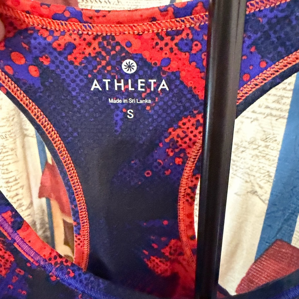 Athleta Red and Blue Racerback Performance Tank - Picture 3 of 3